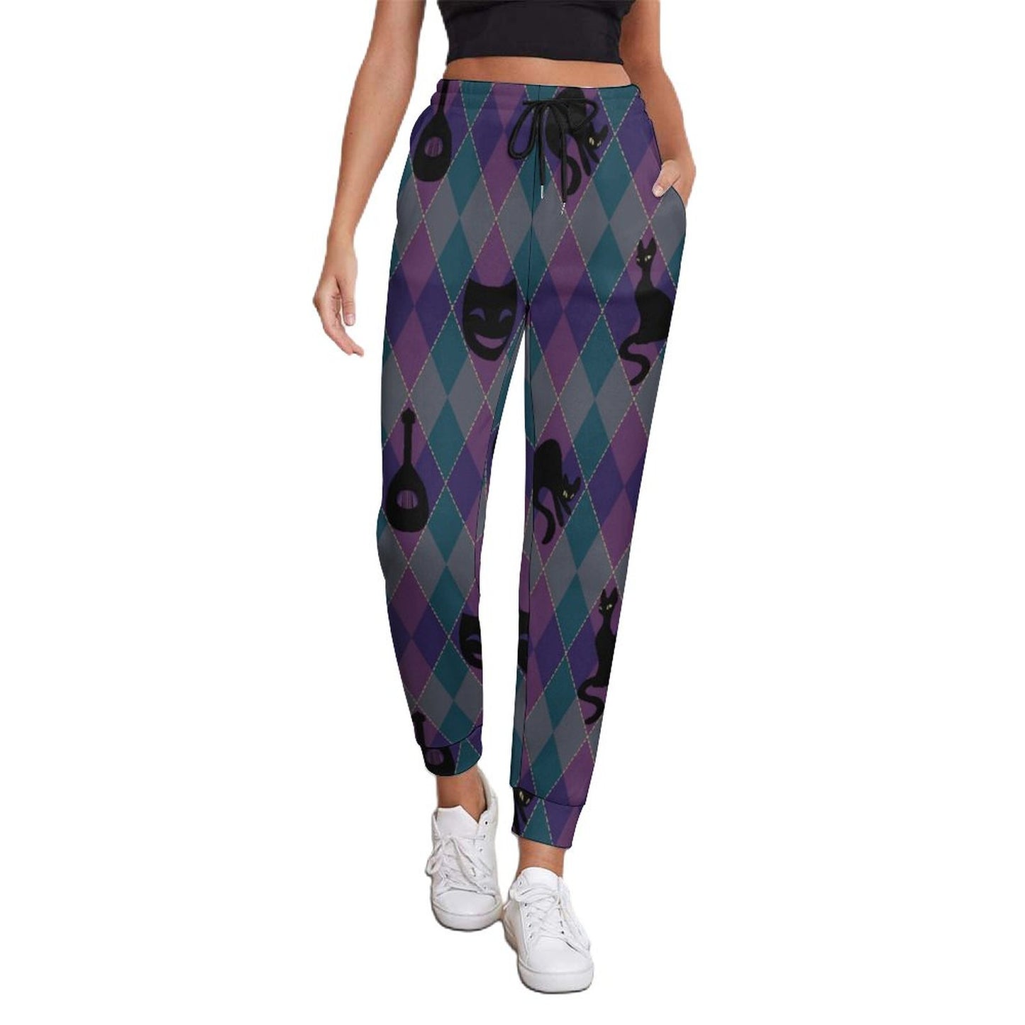 Catty Troubadour Women's Jogger Sweatpants (All-Over Printing)
