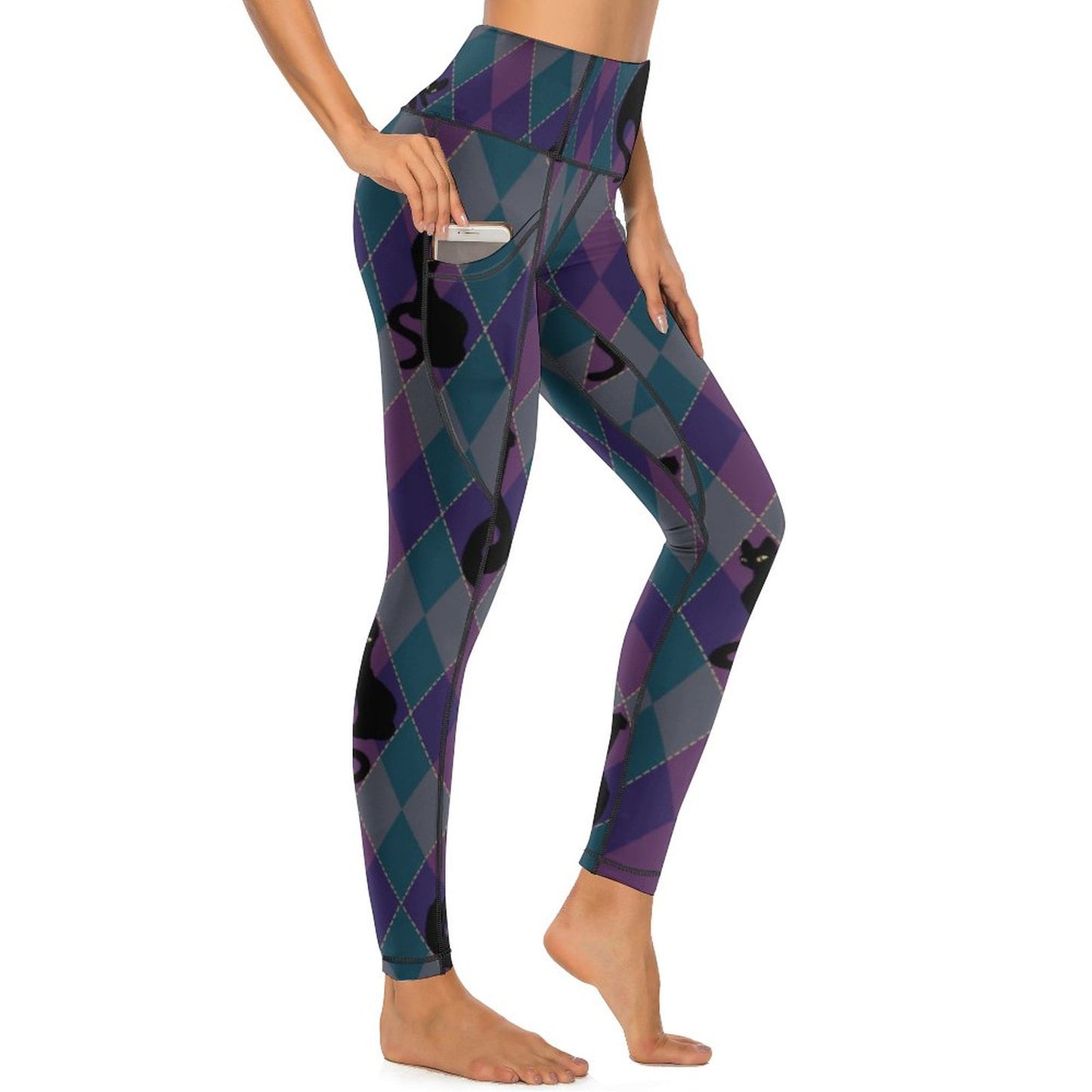 Catty Troubadour Custom Printed Yoga Pants with 2 Pockets CE003 (All-Over Printing)