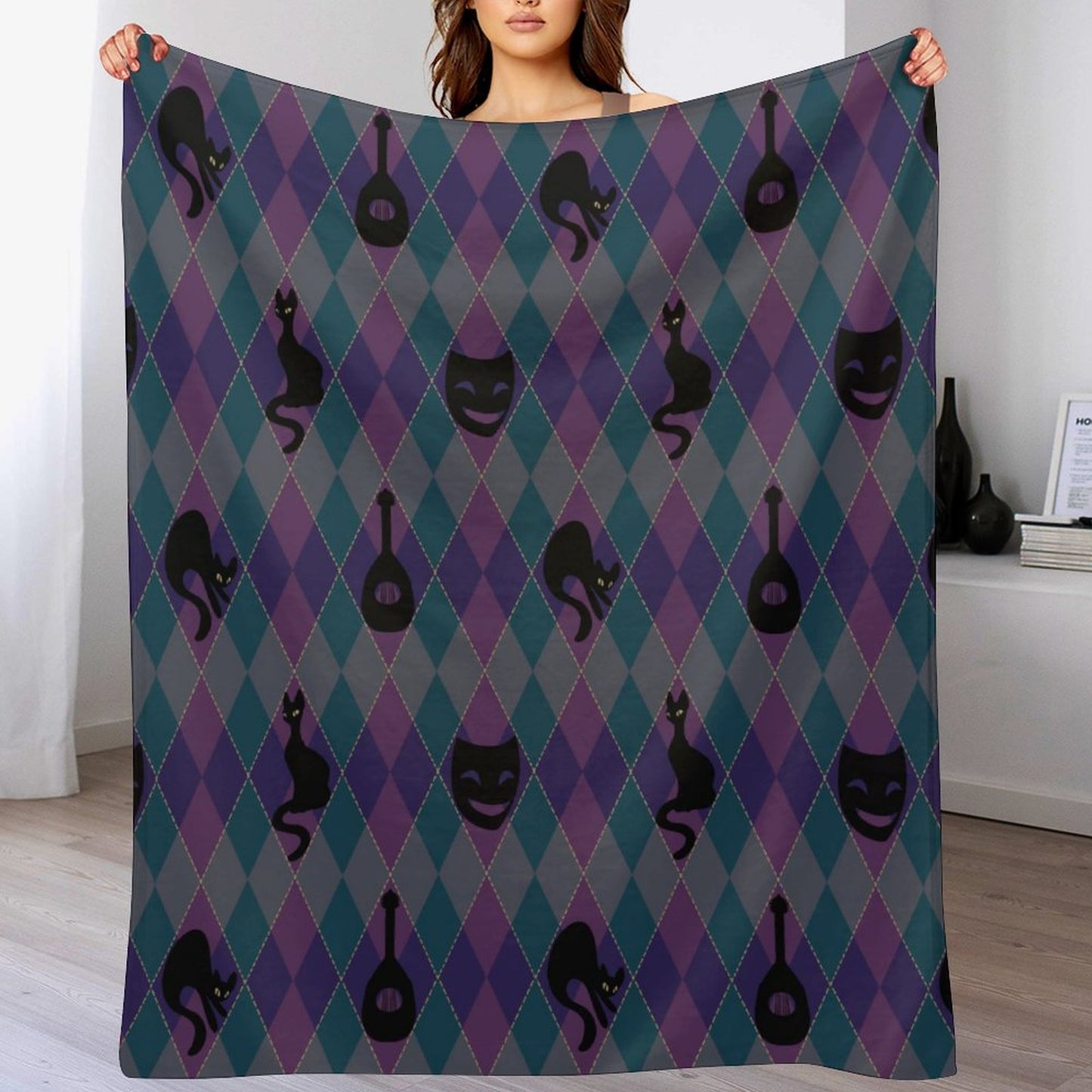 Catty Troubadour 280gsm Flannel Blanket-50"x60" (Dual-sided Printing)