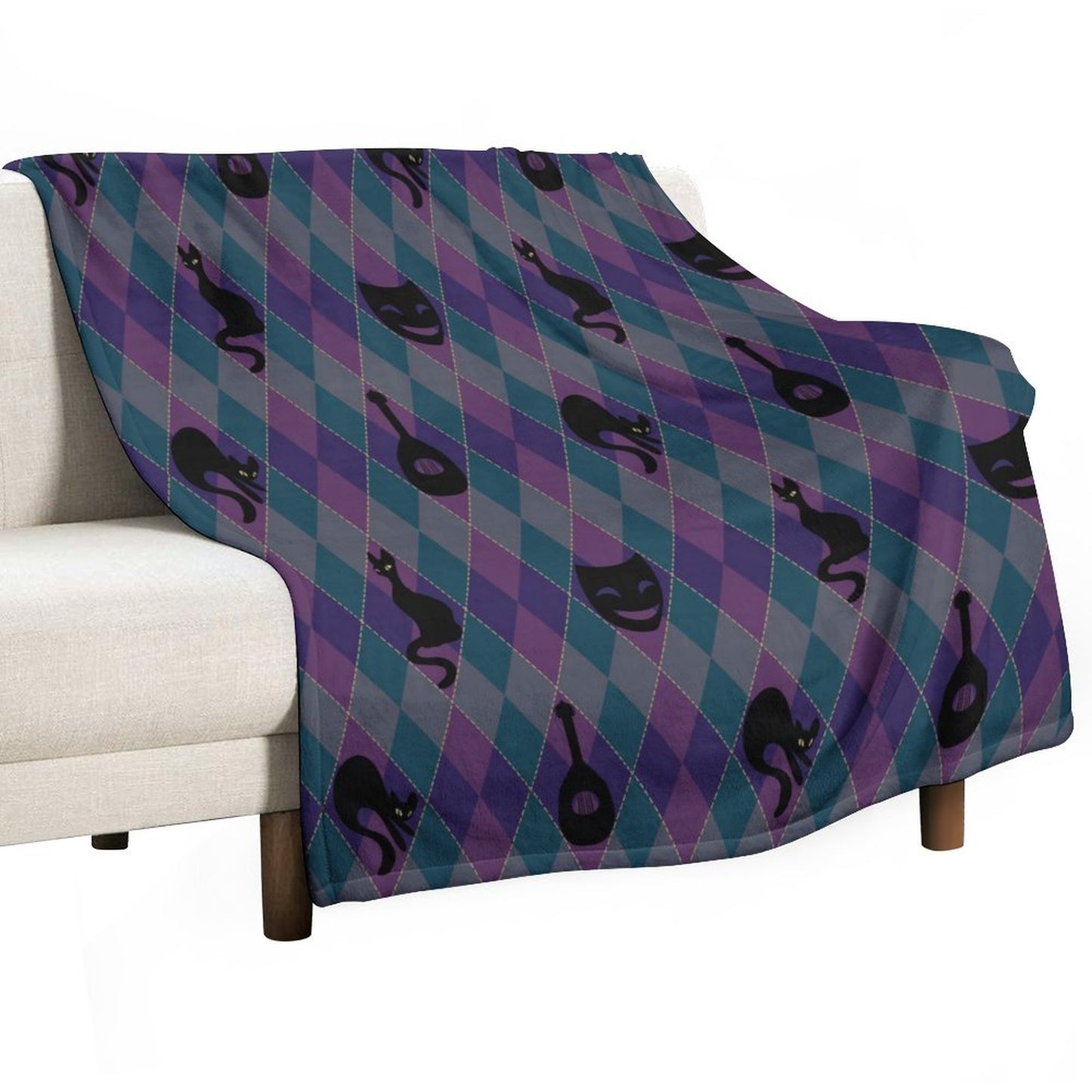 Catty Troubadour 280gsm Flannel Blanket-70"x80" (Dual-sided Printing)