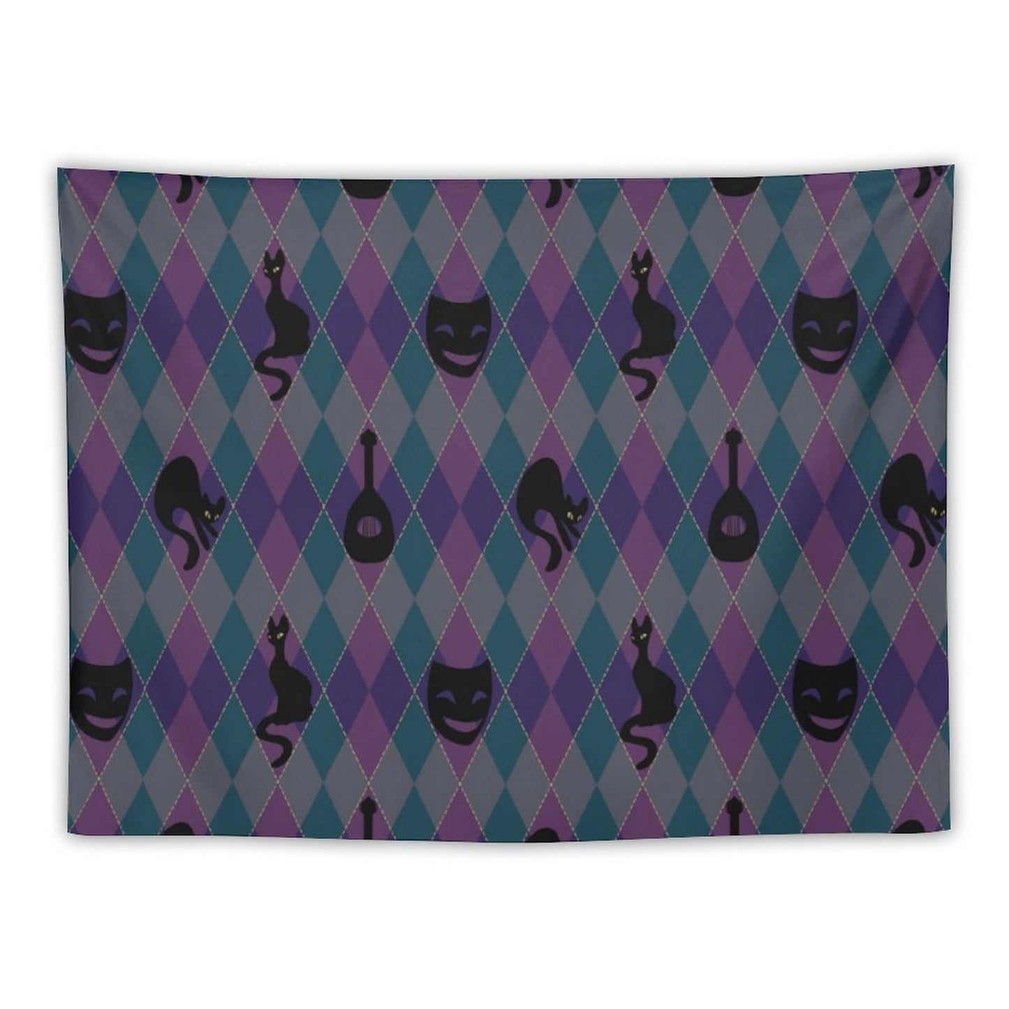 Catty Troubadour Horizontal Tapestry--30x40 in/ 40x60 in