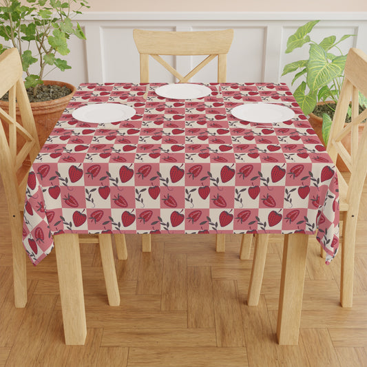 Strawberry Checkers Tablecloth