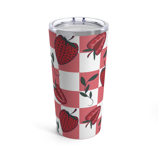 Strawberry Checkers Tumbler 20oz