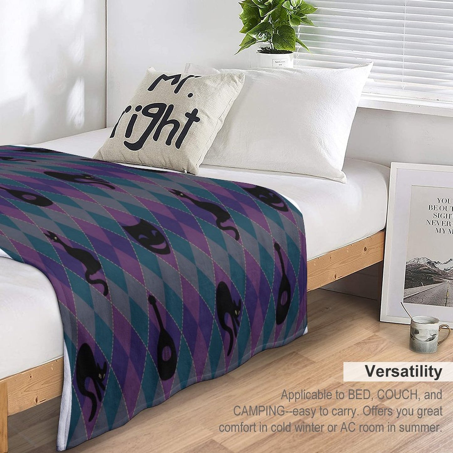Catty Troubadour 280gsm Flannel Blanket-70"x80" (Dual-sided Printing)