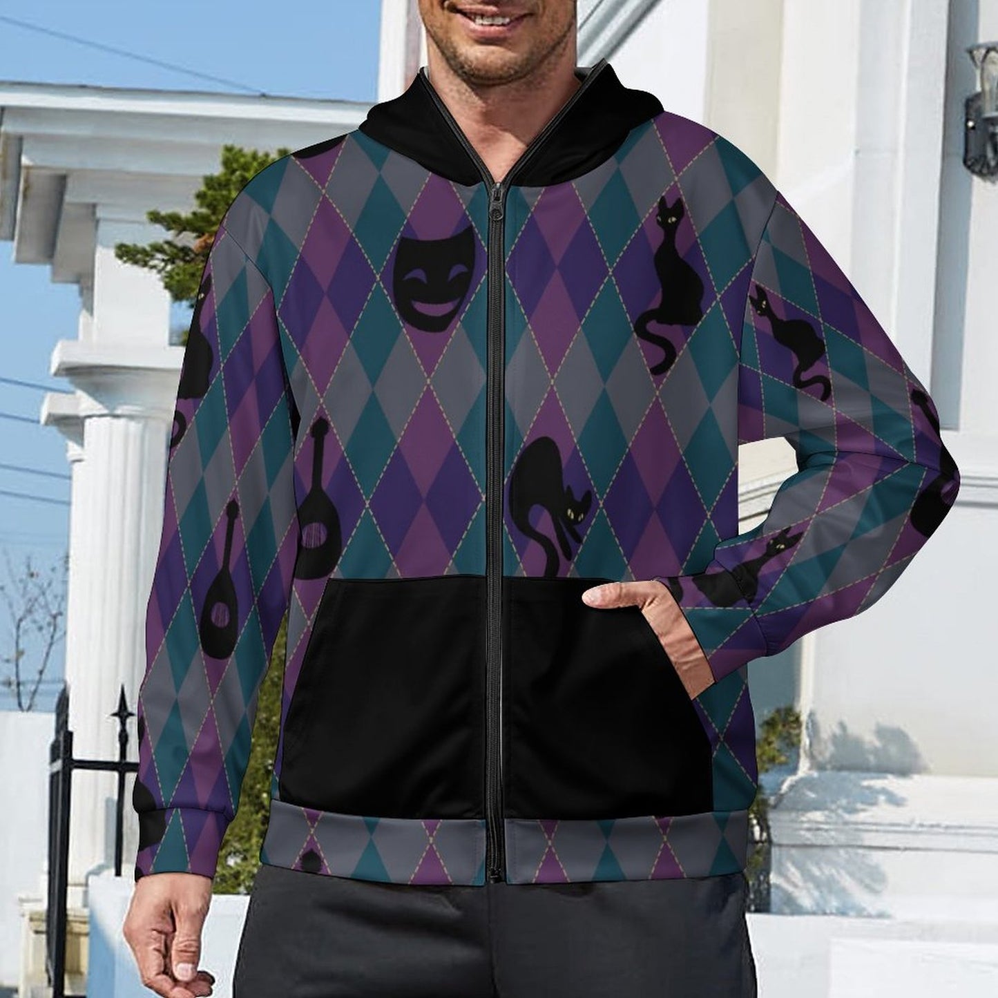 Catty Troubadour 230gsm Custom Zip up Hoodie WY14 (All-Over Printing)
