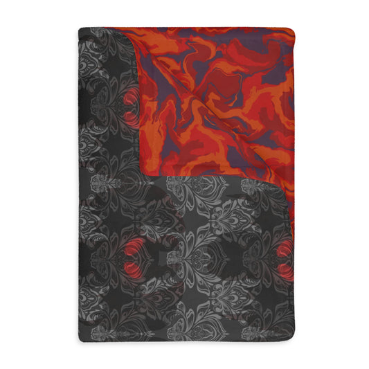Mothman with Swirls Velveteen Microfiber Blanket