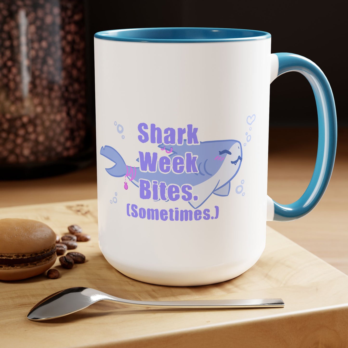 Shark Week Bites Two-Tone Coffee Mugs, 15oz