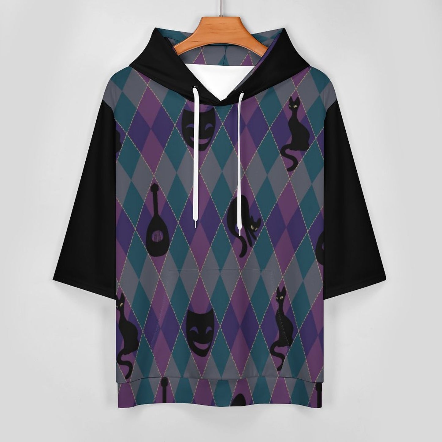 Catty Troubadour 280gsm Half Sleeve Hoodie LM033 (All-Over Printing)