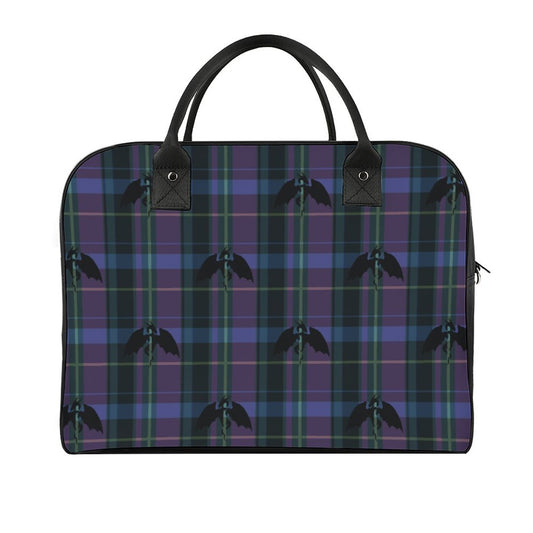 Plaid Dragons Carry On Sized Travel Bag With Shoulder Strap