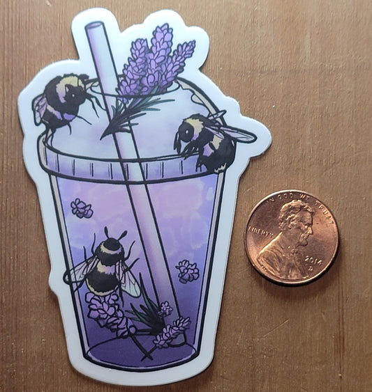 Lavender Bees Sticker