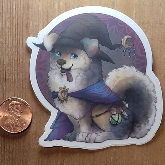 Blue Merle Witchy Pupper Sticker