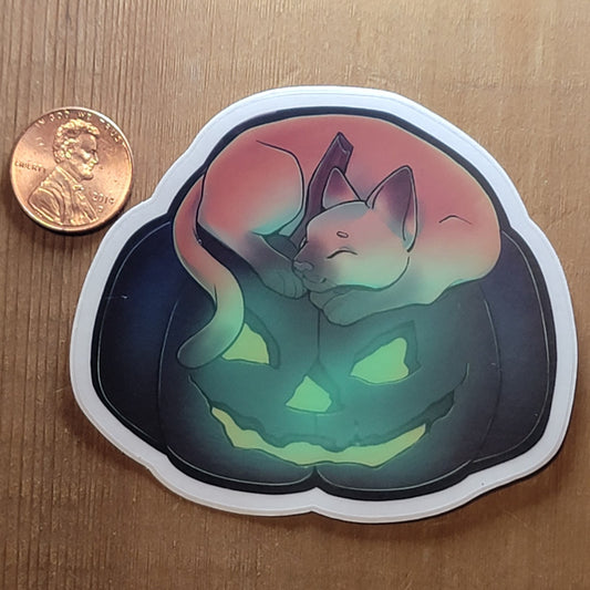 Spooky Nap Cat Sticker