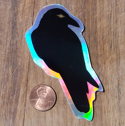 Holographic Raven Sticker