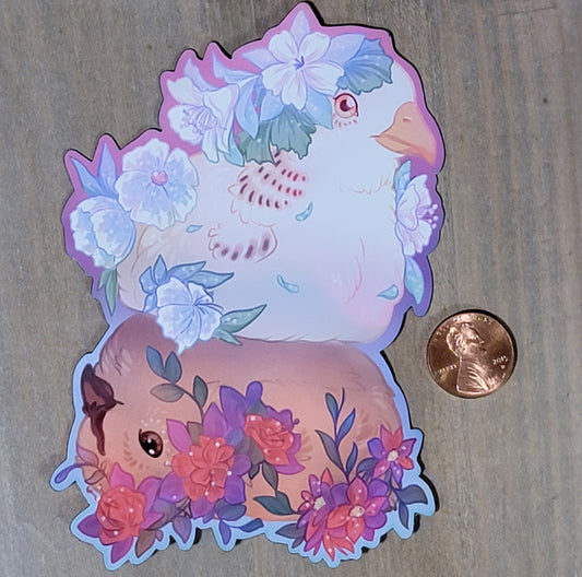 Floral Chickens Dishwasher Magnet